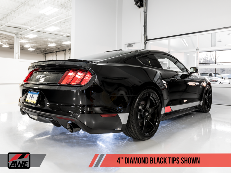 AWE Tuning S550 Mustang GT Cat-back Exhaust - Touring Edition (Diamond Black Tips) - Black Ops Auto Works