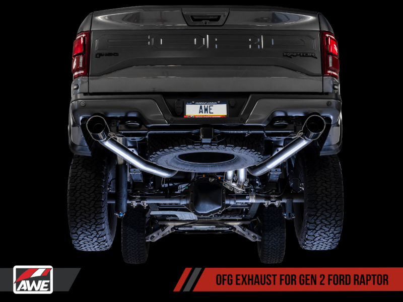 AWE Tuning 2017+ Ford Raptor 0 FG Performance Exhaust System - w/ Diamond Black Tips - Black Ops Auto Works