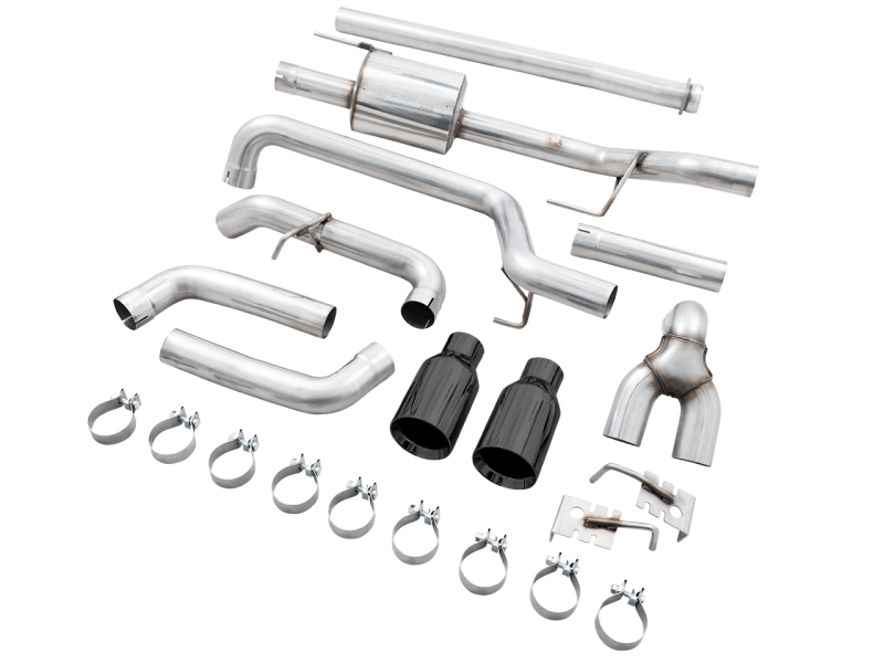 AWE 0FG 21+ Ford F150 Dual Split Rear Cat-Back Exhaust- 5in Diamond Black Tips - Black Ops Auto Works