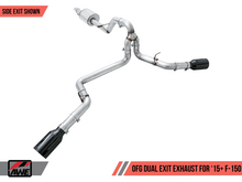 Load image into Gallery viewer, AWE Tuning 2015+ Ford F-150 0FG Dual Exit Performance Exhaust System w/5in Diamond Black Tips - Black Ops Auto Works