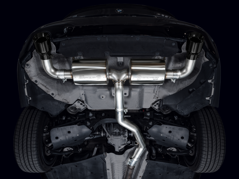AWE 19-23 BMW 330i / 21-23 BMW 430i Base G2X Touring Axle Back Exhaust - Diamond Black - Black Ops Auto Works