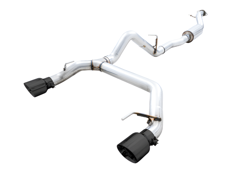 AWE Tuning 2021+ Ford Bronco 0FG Dual Rear Exit Exhaust w/Diamond Black Tips & Bash Guard - Black Ops Auto Works