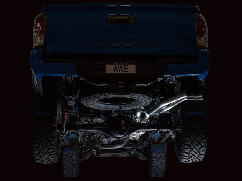 AWE 16-22 Toyota Tacoma 0FG Catback Exhaust w/ BashGuard - Dual Diamond Black Tips - Black Ops Auto Works