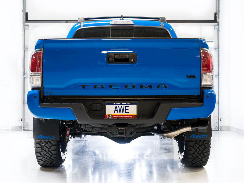 AWE 16-22 Toyota Tacoma 0FG Catback Exhaust w/ BashGuard - Dual Diamond Black Tips - Black Ops Auto Works