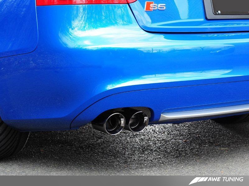 AWE Tuning Audi B8 S5 4.2L Touring Edition Exhaust System - Diamond Black Tips - Black Ops Auto Works