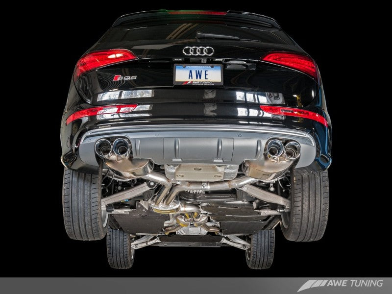 AWE Tuning Audi 8R SQ5 Touring Edition Exhaust - Quad Outlet Chrome Silver Tips - Black Ops Auto Works
