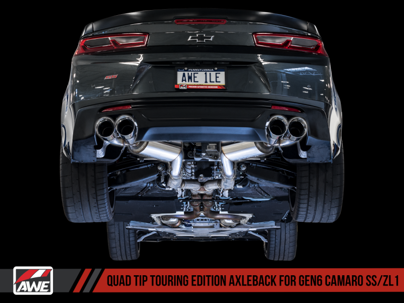 AWE Tuning 16-19 Chevrolet Camaro SS Axle-back Exhaust - Touring Edition (Quad Chrome Silver Tips) - Black Ops Auto Works