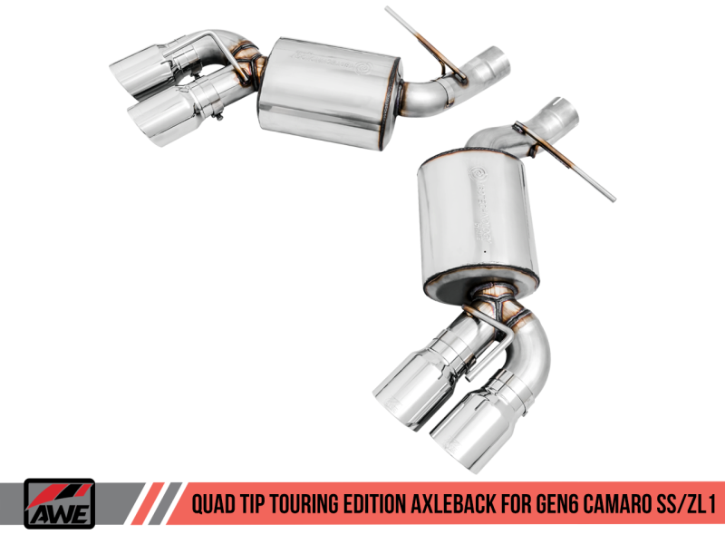 AWE Tuning 16-19 Chevrolet Camaro SS Axle-back Exhaust - Touring Edition (Quad Chrome Silver Tips) - Black Ops Auto Works