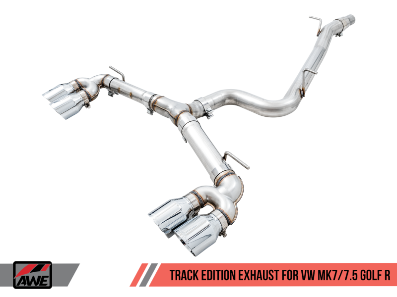 AWE Tuning MK7.5 Golf R Track Edition Exhaust w/Chrome Silver Tips 102mm - Black Ops Auto Works