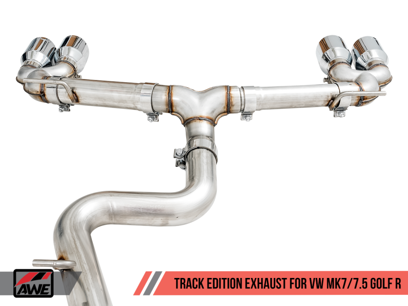 AWE Tuning MK7.5 Golf R Track Edition Exhaust w/Chrome Silver Tips 102mm - Black Ops Auto Works