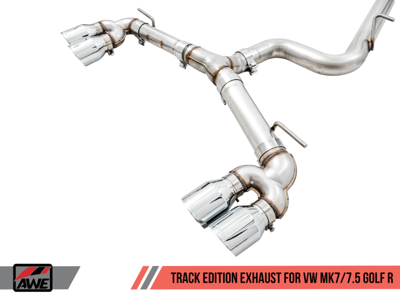 AWE Tuning MK7.5 Golf R Track Edition Exhaust w/Chrome Silver Tips 102mm - Black Ops Auto Works