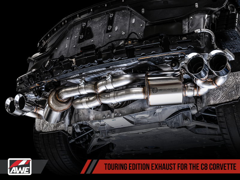 AWE Tuning 2020 Chevrolet Corvette (C8) Touring Edition Exhaust - Quad Chrome Silver Tips - Black Ops Auto Works