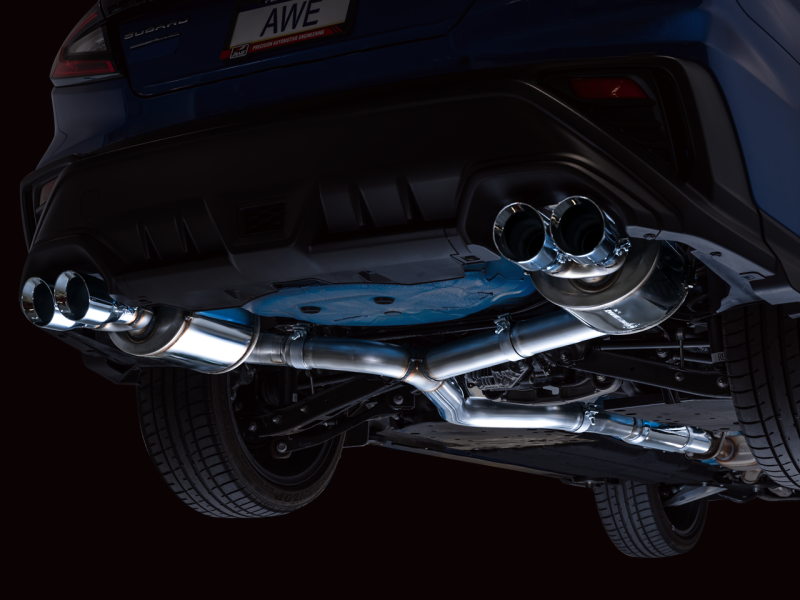 AWE Tuning 2022+ VB Subaru WRX Touring Edition Exhaust - Chrome Silver Tips - Black Ops Auto Works