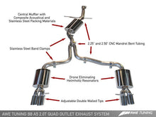 Load image into Gallery viewer, AWE Tuning Audi B8 A5 2.0T Touring Edition Exhaust - Quad Outlet Diamond Black Tips - Black Ops Auto Works