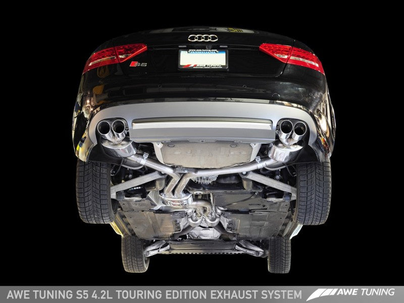 AWE Tuning Audi B8 S5 4.2L Touring Edition Exhaust System - Polished Silver Tips - Black Ops Auto Works