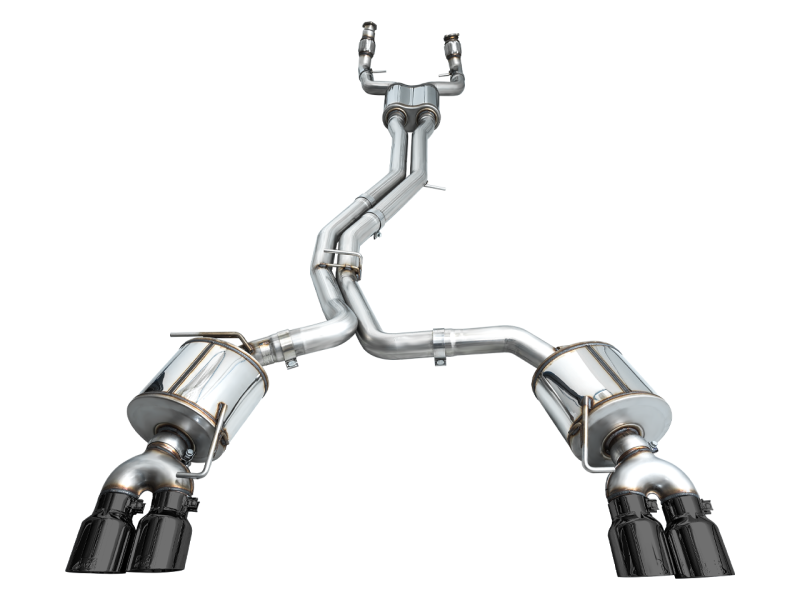 AWE Tuning 19-23 Audi C8 S6/S7 2.9T V6 AWD Touring Edition Exhaust - Diamond Black Tips - Black Ops Auto Works