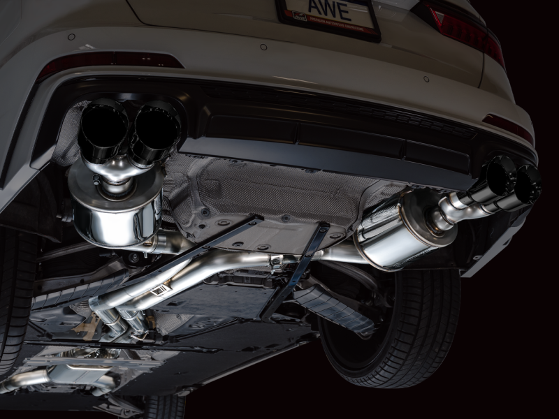 AWE Tuning 19-23 Audi C8 S6/S7 2.9T V6 AWD Touring Edition Exhaust - Diamond Black Tips - Black Ops Auto Works