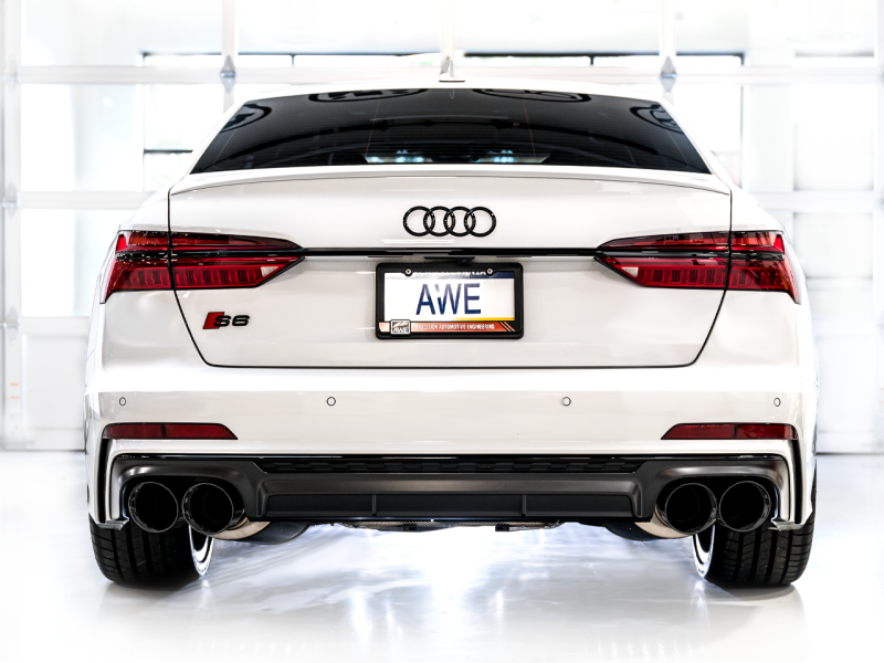 AWE Tuning 19-23 Audi C8 S6/S7 2.9T V6 AWD Touring Edition Exhaust - Diamond Black Tips - Black Ops Auto Works