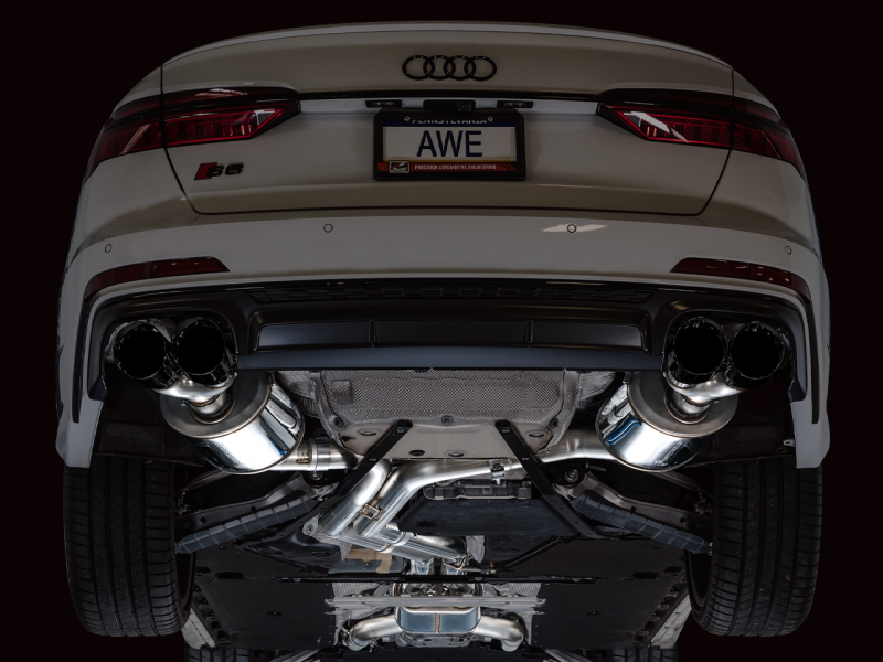 AWE Tuning 19-23 Audi C8 S6/S7 2.9T V6 AWD Touring Edition Exhaust - Diamond Black Tips - Black Ops Auto Works