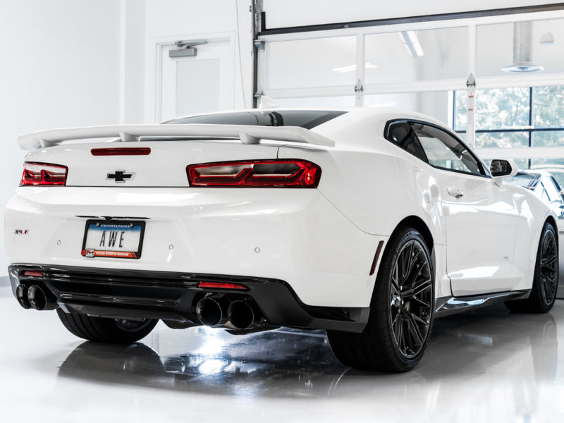 AWE Tuning 16-19 Chevy Camaro SS Resonated Cat-Back Exhaust -Track Edition (Quad Diamond Black Tips) AWE Tuning