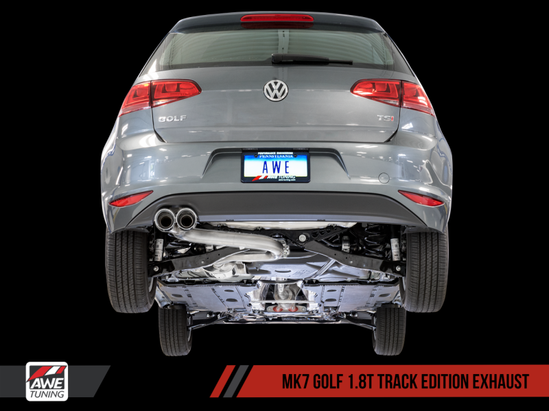 AWE Tuning VW MK7 Golf 1.8T Track Edition Exhaust w/Chrome Silver Tips (90mm) - Black Ops Auto Works