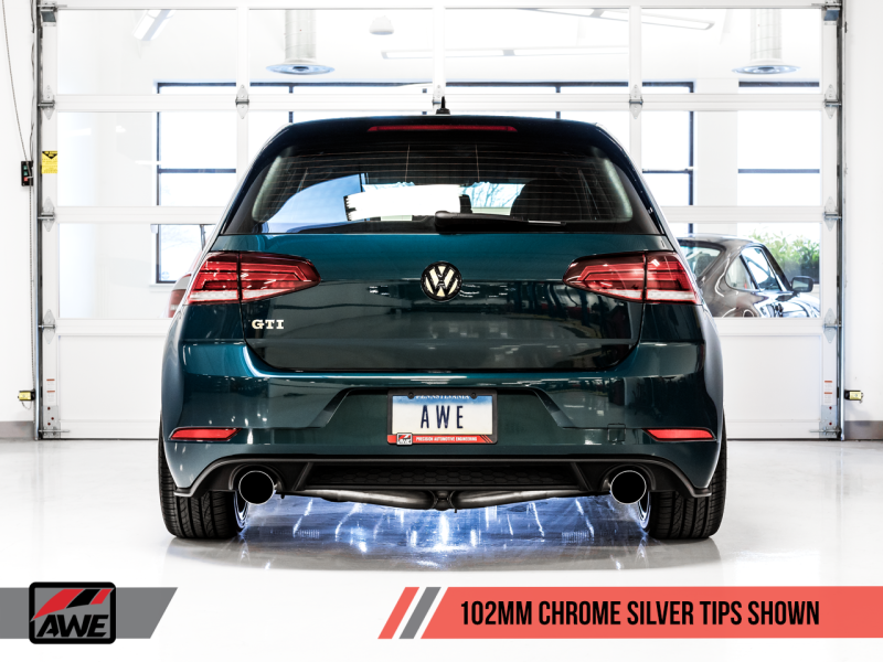 AWE Tuning Volkswagen GTI MK7.5 2.0T Track Edition Exhaust w/Chrome Silver Tips 102mm - Black Ops Auto Works