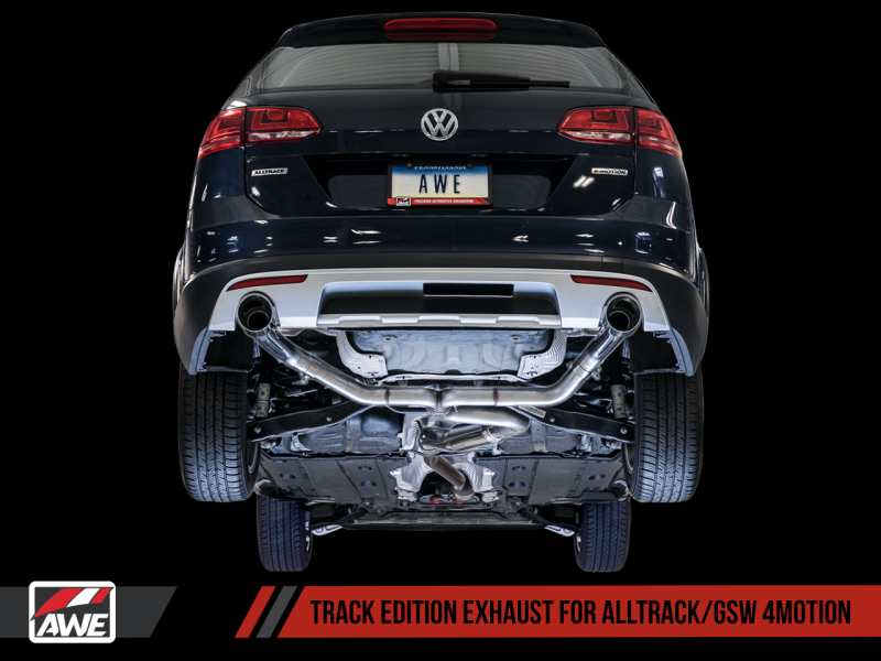 AWE Tuning VW MK7 Golf Alltrack/Sportwagen 4Motion Track Edition Exhaust - Polished Silver Tips - Black Ops Auto Works