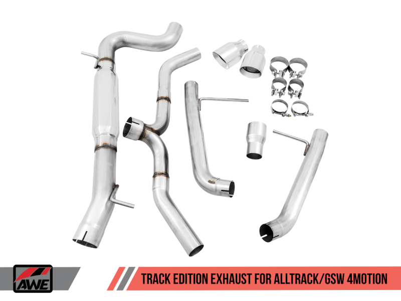 AWE Tuning VW MK7 Golf Alltrack/Sportwagen 4Motion Track Edition Exhaust - Polished Silver Tips - Black Ops Auto Works