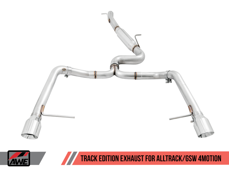 AWE Tuning VW MK7 Golf Alltrack/Sportwagen 4Motion Track Edition Exhaust - Polished Silver Tips - Black Ops Auto Works
