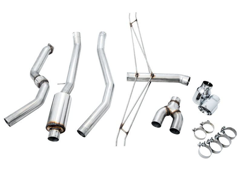 AWE Tuning 2016+ Honda Civic Si Track Edition Exhaust w/Front Pipe & Dual Chrome Silver Tips AWE Tuning