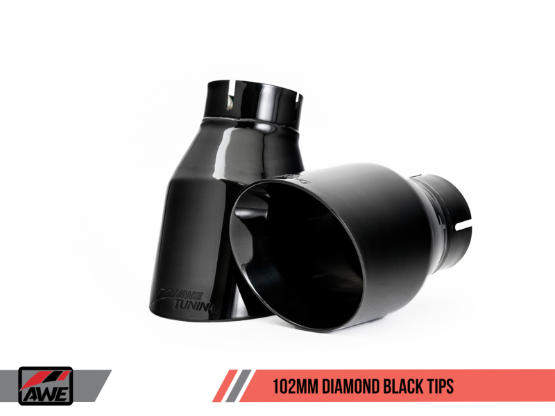 AWE Tuning Audi B9 A5 Track Edition Exhaust Dual Outlet - Diamond Black Tips (Includes DP) - Black Ops Auto Works