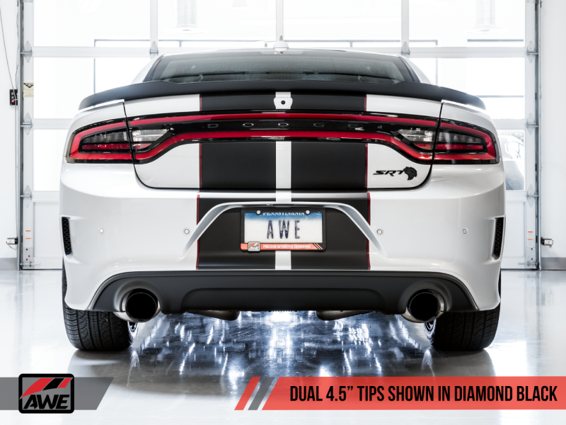 AWE Tuning 2015+ Dodge Charger 6.4L/6.2L Non-Resonated Touring Edition Exhaust - Diamond Blk Tips - Black Ops Auto Works