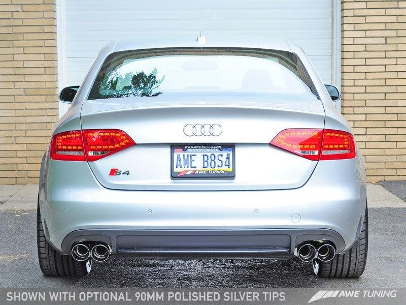 AWE Tuning Audi B8.5 S4 3.0T Track Edition Exhaust - Chrome Silver Tips (102mm) - Black Ops Auto Works