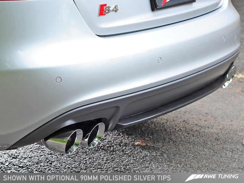 AWE Tuning Audi B8.5 S4 3.0T Track Edition Exhaust - Chrome Silver Tips (102mm) - Black Ops Auto Works