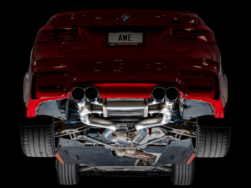 AWE Tuning BMW F8X M3/M4 Track Edition Catback Exhaust - Chrome Silver Tips - Black Ops Auto Works