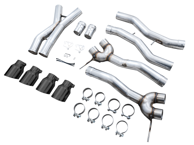 AWE Track Edition Catback Exhaust for BMW G8X M3/M4 - Diamond Black Tips - Black Ops Auto Works