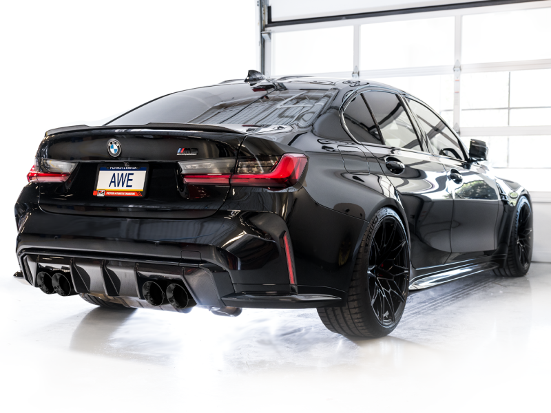 AWE Track Edition Catback Exhaust for BMW G8X M3/M4 - Diamond Black Tips - Black Ops Auto Works