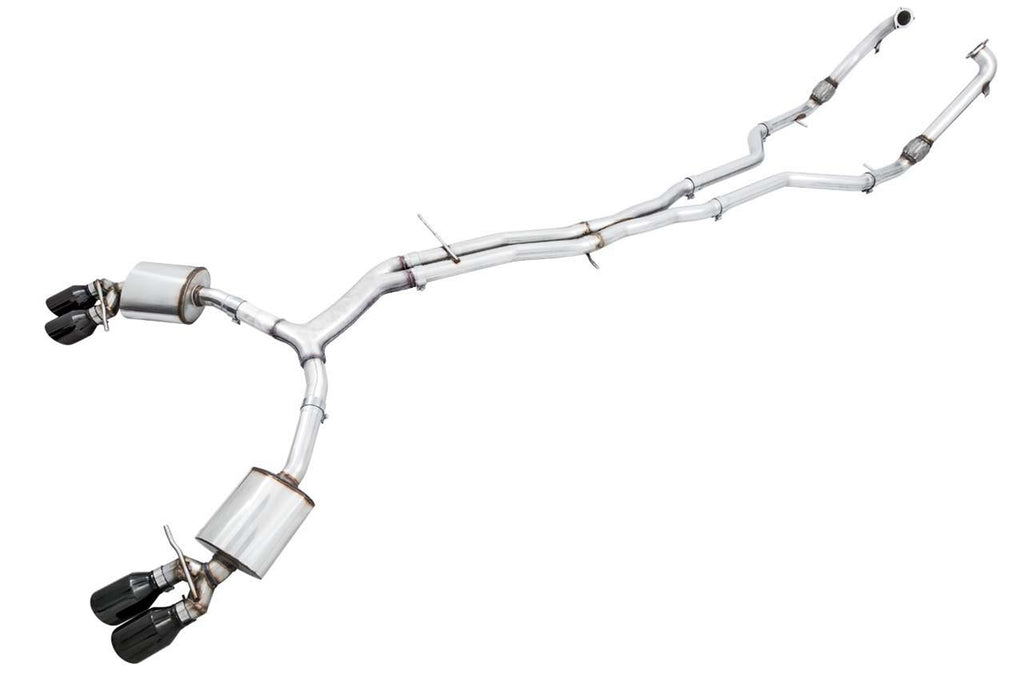 AWE Tuning Audi B9 S5 Sportback Touring Edition Exhaust - Non-Resonated (Black 102mm Tips) - Black Ops Auto Works