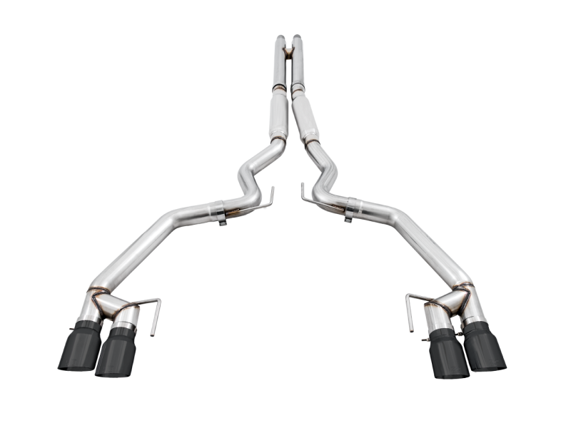AWE Tuning 2018+ Ford Mustang GT (S550) Cat-back Exhaust - Track Edition (Quad Diamond Black Tips) - Black Ops Auto Works