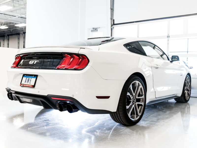 AWE Tuning 2018+ Ford Mustang GT (S550) Cat-back Exhaust - Track Edition (Quad Diamond Black Tips) - Black Ops Auto Works
