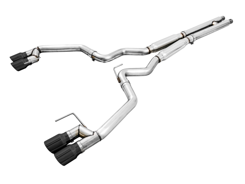 AWE Tuning 2018+ Ford Mustang GT (S550) Cat-back Exhaust - Track Edition (Quad Diamond Black Tips) - Black Ops Auto Works