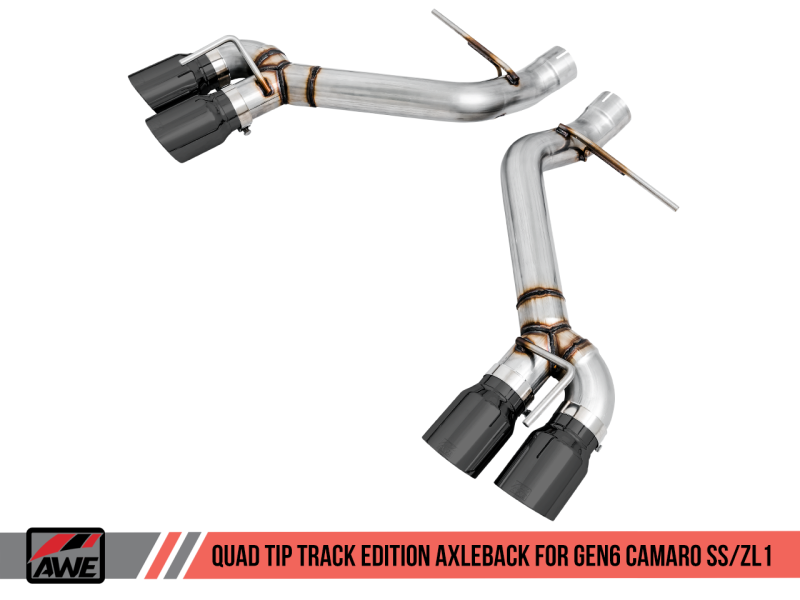 AWE Tuning 16-19 Chevrolet Camaro SS Axle-back Exhaust - Track Edition (Quad Diamond Black Tips) - Black Ops Auto Works