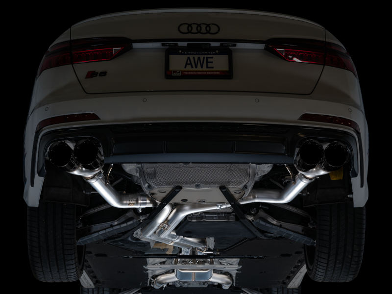 AWE Tuning 19-23 Audi C8 S6/S7 2.9T V6 AWD Track Edition Exhaust - Diamond Black Tips - Black Ops Auto Works