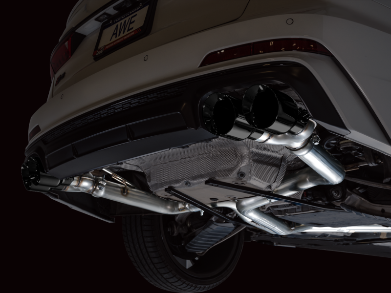 AWE Tuning 19-23 Audi C8 S6/S7 2.9T V6 AWD Track Edition Exhaust - Diamond Black Tips - Black Ops Auto Works