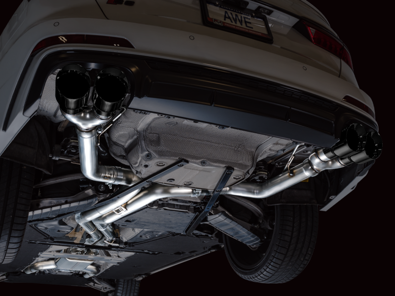 AWE Tuning 19-23 Audi C8 S6/S7 2.9T V6 AWD Track Edition Exhaust - Diamond Black Tips - Black Ops Auto Works