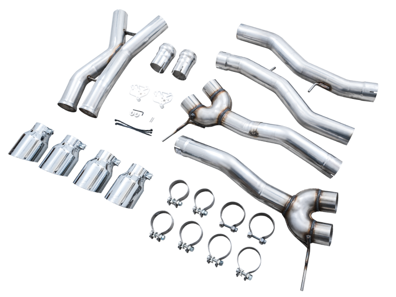 AWE Track Edition Catback Exhaust for BMW G8X M3/M4 - Chrome Silver Tips - Black Ops Auto Works
