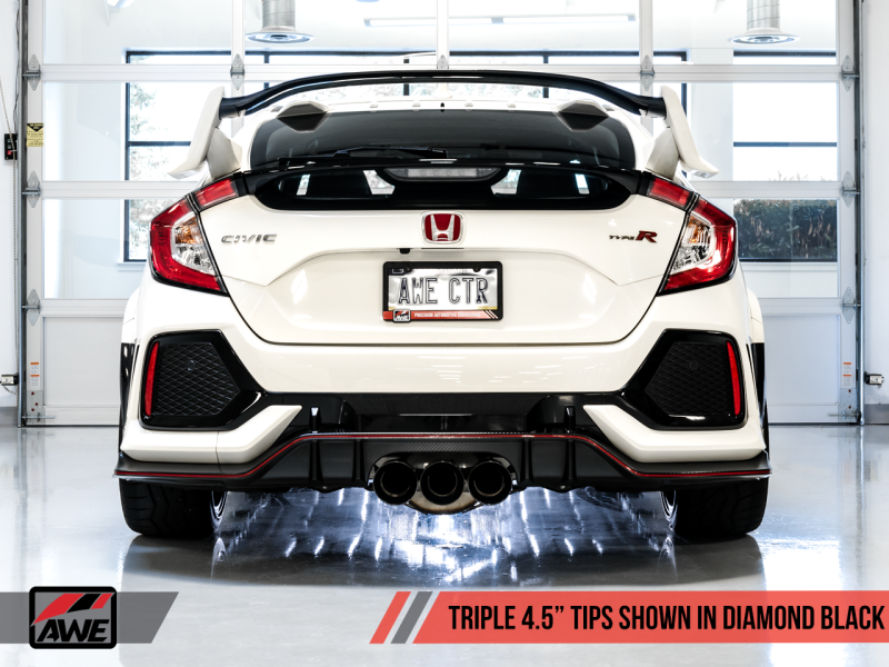 AWE Tuning 2017+ Honda Civic Type R Track Edition Exhaust w/Front Pipe & Triple Diamond Black Tips - Black Ops Auto Works