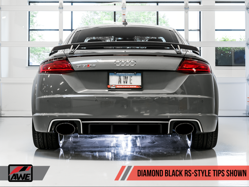 AWE Tuning 18-19 Audi TT RS 2.5L Turbo Coupe 8S/MK3 SwitchPath Exhaust w/Diamond Black RS-Style Tips - Black Ops Auto Works