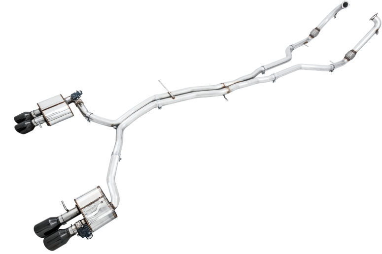 AWE Tuning Audi B9 S4 SwitchPath Exhaust - Non-Resonated (Black 102mm Tips) - Black Ops Auto Works