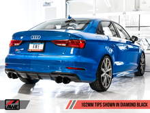 Load image into Gallery viewer, AWE Tuning Audi 8V S3 SwitchPath Exhaust w/Diamond Black Tips 102mm - Black Ops Auto Works